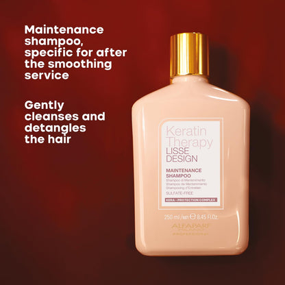 ALFAPARF MILANO Lisse Design Keratin Shampoo for Damaged Hair – Anti-Frizz, Smoothing & Hydrating with Collagen (8.45 oz) Avelisse