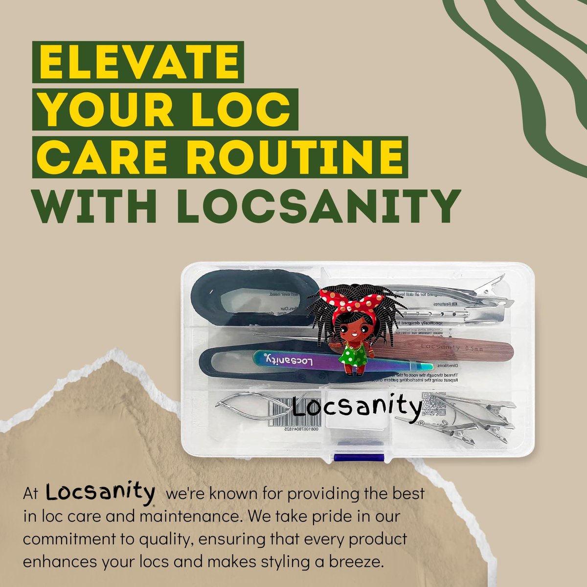 Locsanity Dreadlock Retightening & Interlocking Tool Kit for Sisterlocks - Dual-Ended Metal Crochet Needle for Microlocks, Small & Medium Locs Maintenance Avelisse