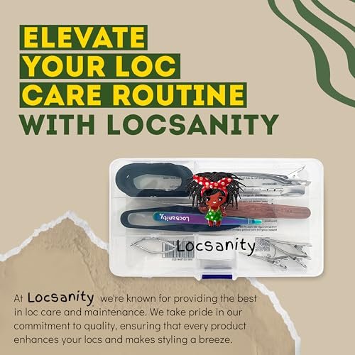 Locsanity Dreadlock Retightening & Interlocking Tool Kit for Sisterlocks - Dual-Ended Metal Crochet Needle for Microlocks, Small & Medium Locs Maintenance Avelisse
