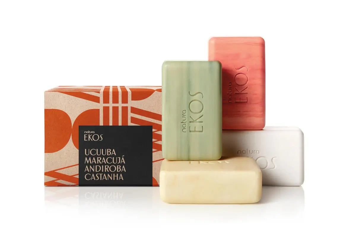 Natura Bar Soap Set - Moisturizing & Nourishing Vegan Amazonian Ingredients for Soft, Smooth Skin - Ucuuba, Brazil Nut, Andiroba, Passion Fruit - 4-Pack 3.5oz (100g) Avelisse