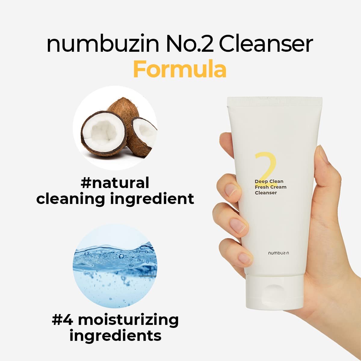 numbuzin No.2 Deep Clean Fresh Cream Cleanser - Gentle Exfoliating Foam Cleanser for Blackheads, Excess Oil & Dead Skin Cells, 4.05 fl. oz. - görsel 7