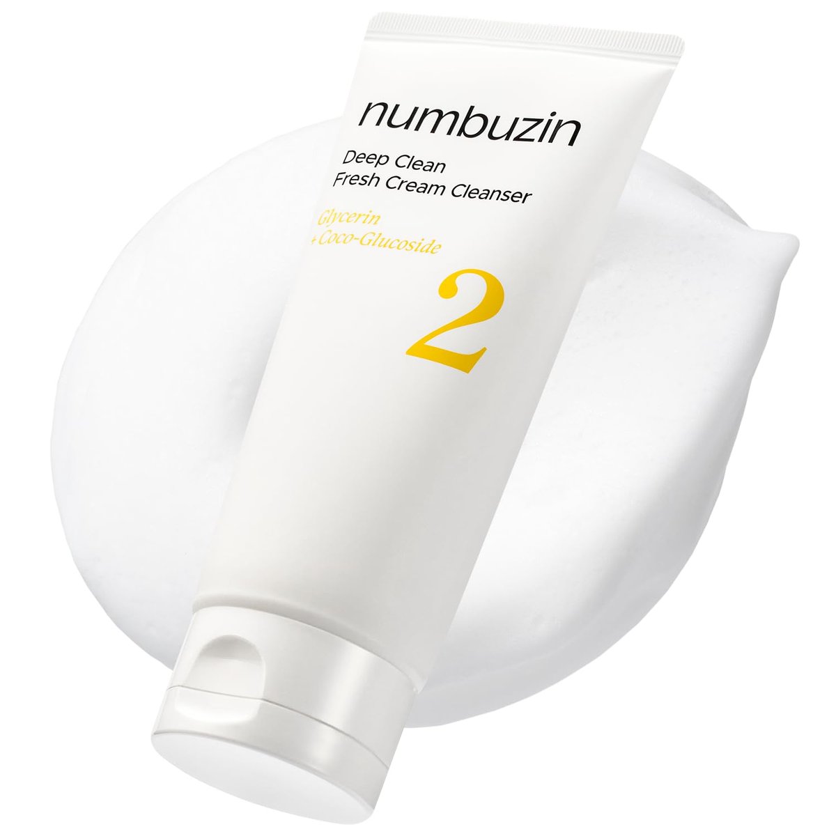 numbuzin No.2 Deep Clean Fresh Cream Cleanser - Gentle Exfoliating Foam Cleanser for Blackheads, Excess Oil & Dead Skin Cells, 4.05 fl. oz. - görsel 1