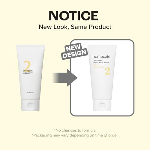 numbuzin No.2 Deep Clean Fresh Cream Cleanser - Gentle Exfoliating Foam Cleanser for Blackheads, Excess Oil & Dead Skin Cells, 4.05 fl. oz. - görsel 4