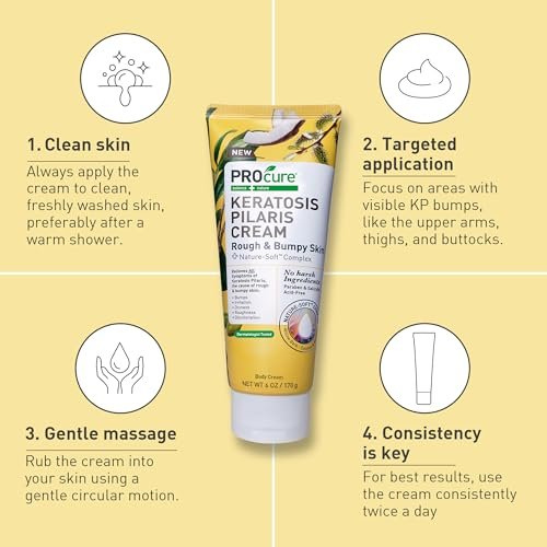 PROcure Keratosis Pilaris Cream – Glycolic Acid & Willow Bark for KP Bumps, Rough Texture & Dry Skin – Fragrance-Free, Paraben-Free Daily Body Lotion, 6 oz Avelisse