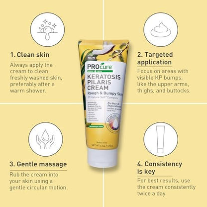 PROcure Keratosis Pilaris Cream – Glycolic Acid & Willow Bark for KP Bumps, Rough Texture & Dry Skin – Fragrance-Free, Paraben-Free Daily Body Lotion, 6 oz Avelisse