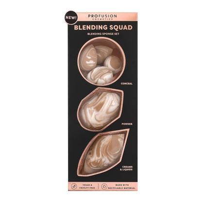 Profusion Cosmetics 7-Piece Beauty Sponge Set - Blending Squad, Beige, Synthetic