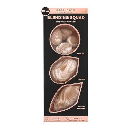 Profusion Cosmetics 7-Piece Beauty Sponge Set - Blending Squad, Beige, Synthetic - görsel 16