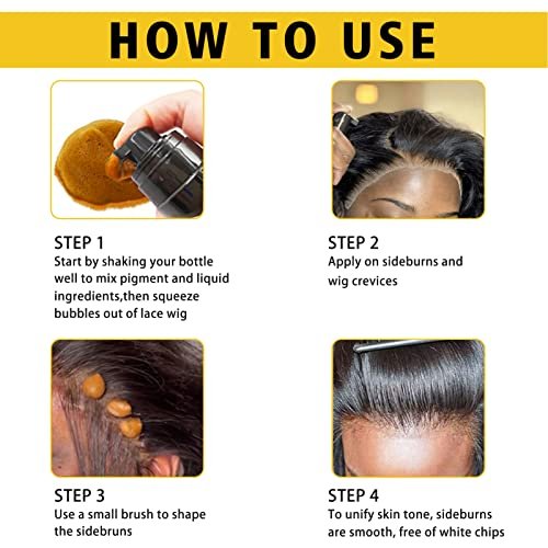 Lace Tint Melting Mousse for Women's Toupees, Hairpieces and Wigs - Natural Finishing Color, Wig Glue and Tool Set (Light Brown) Avelisse