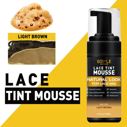 Lace Tint Melting Mousse for Women's Toupees, Hairpieces and Wigs - Natural Finishing Color, Wig Glue and Tool Set (Light Brown) Avelisse