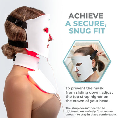 Nourished Bodynskin LED Light Therapy Face & Neck Mask – 7 Colors Red & Blue Anti-Aging Device for Wrinkles, Rejuvenation Avelisse