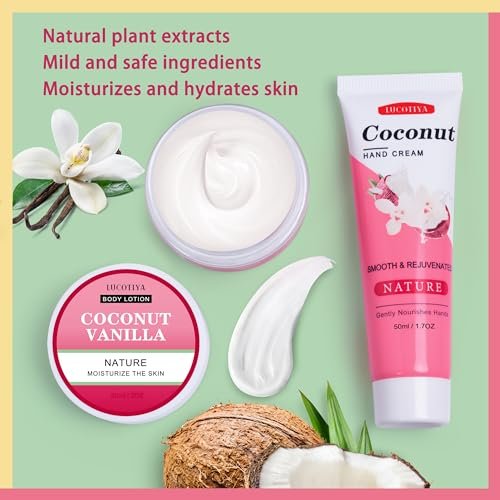Luxurious Coconut Vanilla Spa Gift Set for Women – Travel Size Bath & Body Care | Unique Birthday & Friendship Gifts for Her - görsel 10