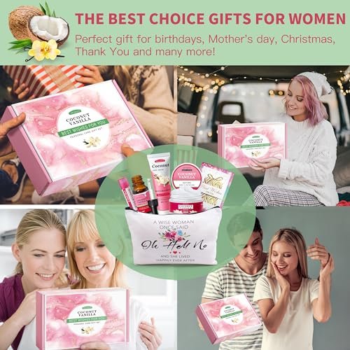 Luxurious Coconut Vanilla Spa Gift Set for Women – Travel Size Bath & Body Care | Unique Birthday & Friendship Gifts for Her - görsel 4