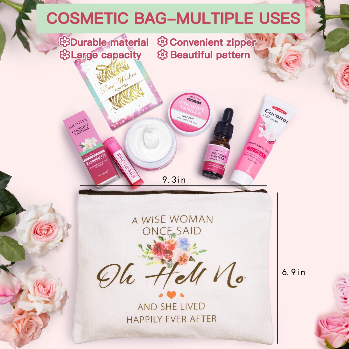 Luxurious Coconut Vanilla Spa Gift Set for Women – Travel Size Bath & Body Care | Unique Birthday & Friendship Gifts for Her - görsel 13