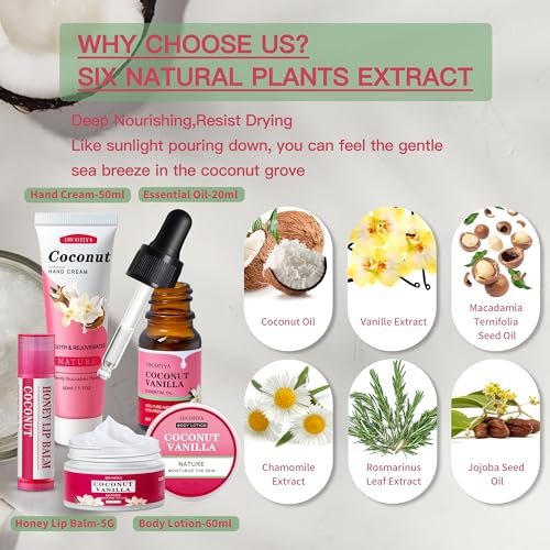 Luxurious Coconut Vanilla Spa Gift Set for Women – Travel Size Bath & Body Care | Unique Birthday & Friendship Gifts for Her - görsel 6