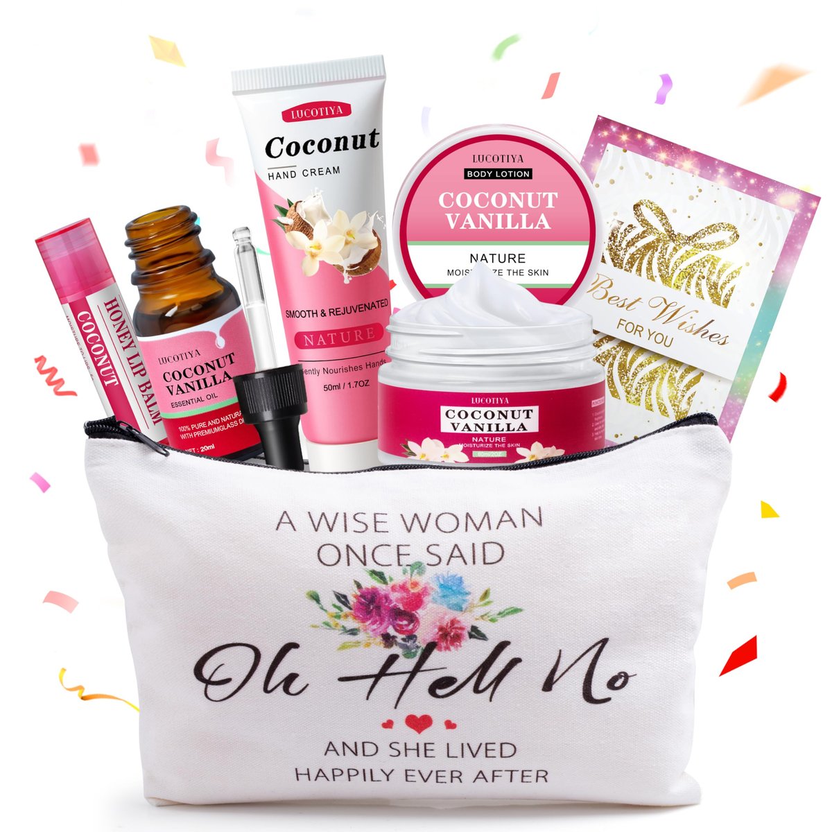 Luxurious Coconut Vanilla Spa Gift Set for Women – Travel Size Bath & Body Care | Unique Birthday & Friendship Gifts for Her - görsel 1