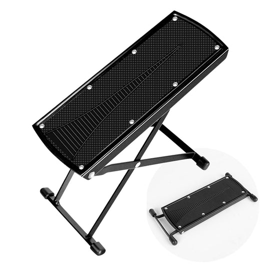 Foldable 6-Position Height Adjustable Pedicure & Manicure Foot Rest - Non-Slip Rubber Foot Stool for Home Nail Care
