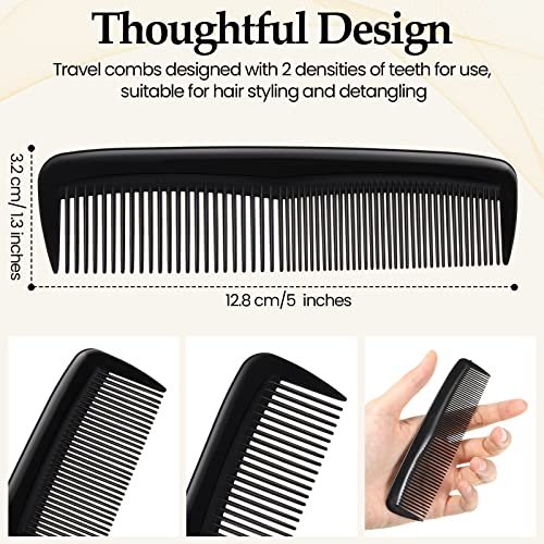 Mimorou 150-Piece Black Plastic Hair Combs – Fine & Wide Tooth, 5 Inch Bulk Combs for Travel, Hotels, Charity, Homeless Shelters, Nursing Homes Avelisse