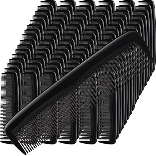 Mimorou 150-Piece Black Plastic Hair Combs – Fine & Wide Tooth, 5 Inch Bulk Combs for Travel, Hotels, Charity, Homeless Shelters, Nursing Homes Avelisse