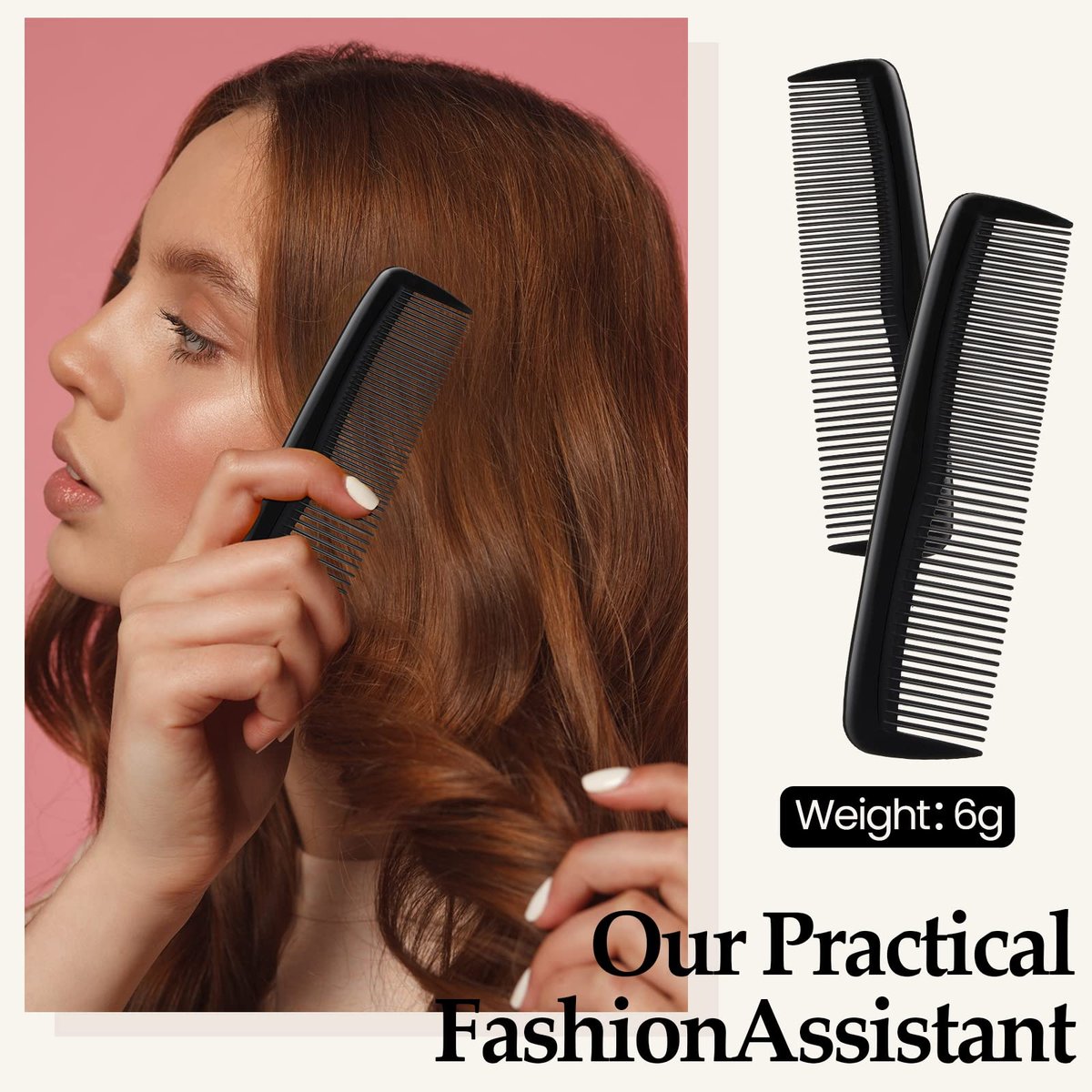 Mimorou 150-Piece Black Plastic Hair Combs – Fine & Wide Tooth, 5 Inch Bulk Combs for Travel, Hotels, Charity, Homeless Shelters, Nursing Homes Avelisse