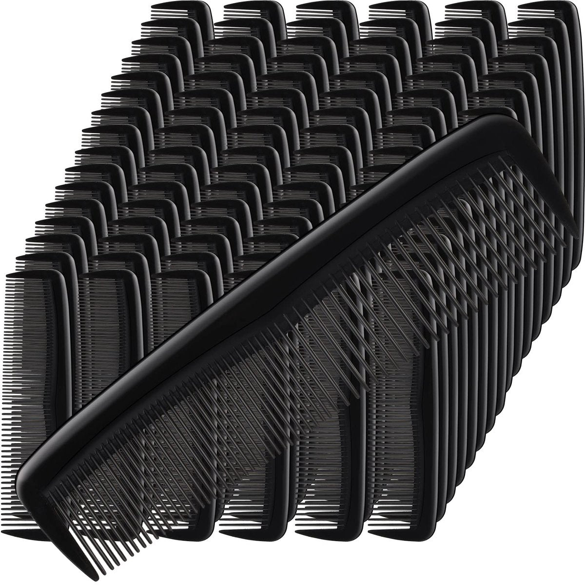 Mimorou 150-Piece Black Plastic Hair Combs – Fine & Wide Tooth, 5 Inch Bulk Combs for Travel, Hotels, Charity, Homeless Shelters, Nursing Homes Avelisse