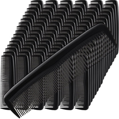 Mimorou 150-Piece Black Plastic Hair Combs – Fine & Wide Tooth, 5 Inch Bulk Combs for Travel, Hotels, Charity, Homeless Shelters, Nursing Homes Avelisse