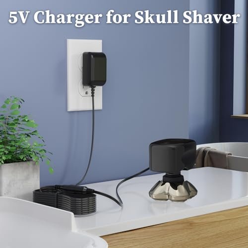 DONYOIE 5V Charger for Skull Shaver Power Cord - Compatible with Pitbull Gold/Silver Pro, Butterfly Kiss Cordless Trimmer AC Adapter Avelisse