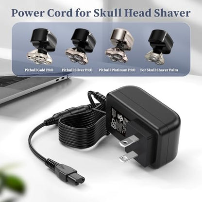 DONYOIE 5V Charger for Skull Shaver Power Cord - Compatible with Pitbull Gold/Silver Pro, Butterfly Kiss Cordless Trimmer AC Adapter Avelisse