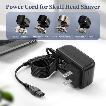 DONYOIE 5V Charger for Skull Shaver Power Cord - Compatible with Pitbull Gold/Silver Pro, Butterfly Kiss Cordless Trimmer AC Adapter Avelisse