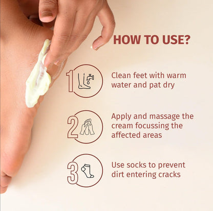 Vilvah Foot Cream for Dry and Cracked Feet | Moisturizes Rough Heels, Softens Chapped & Calloused Skin – Suitable for All Skin Types, 100ml