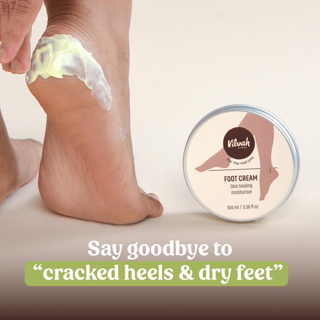 Vilvah Foot Cream for Dry and Cracked Feet | Moisturizes Rough Heels, Softens Chapped & Calloused Skin – Suitable for All Skin Types, 100ml - görsel 3