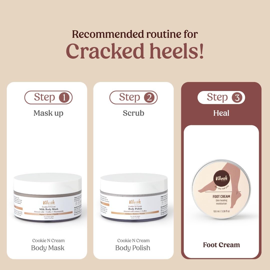 Vilvah Foot Cream for Dry and Cracked Feet | Moisturizes Rough Heels, Softens Chapped & Calloused Skin – Suitable for All Skin Types, 100ml - görsel 17