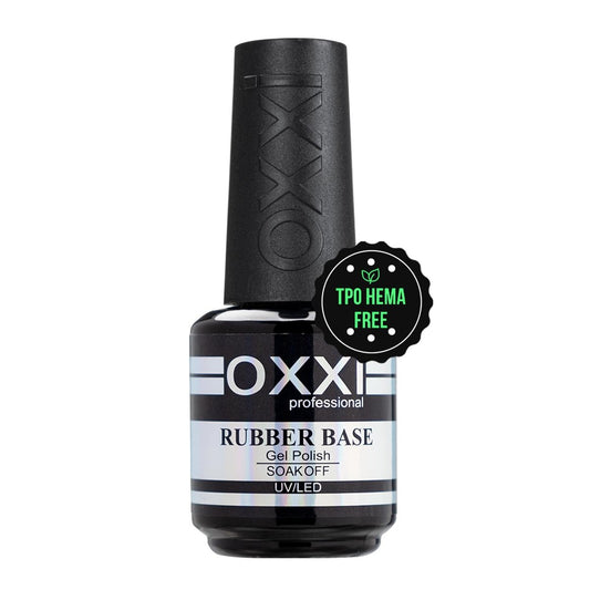 OXXI Professional Rubber Base Gel Nail Polish - 1x15ml TPO & HEMA Free, Thick Self-Leveling Base Coat for UV/LED Manicure Extension