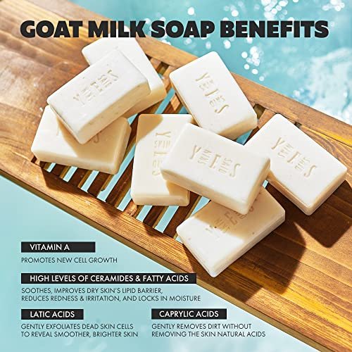 Skin Said Yes Goat Milk Soap Bar - 8 Bars, 4 Unique Scents | All Natural Organic Goats Milk Soap Crafted in Greece for Sensitive Skin Avelisse