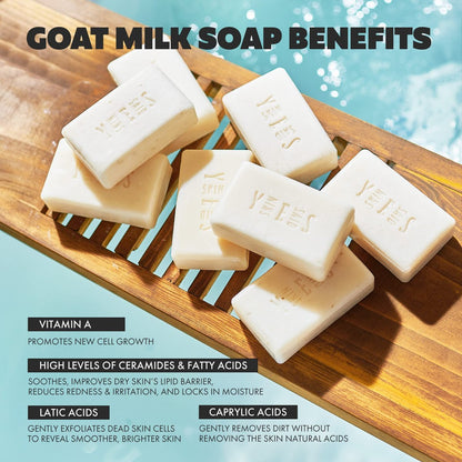 Skin Said Yes Goat Milk Soap Bar - 8 Bars, 4 Unique Scents | All Natural Organic Goats Milk Soap Crafted in Greece for Sensitive Skin Avelisse
