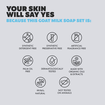 Skin Said Yes Goat Milk Soap Bar - 8 Bars, 4 Unique Scents | All Natural Organic Goats Milk Soap Crafted in Greece for Sensitive Skin Avelisse