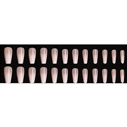 Hkanlre Coffin Press on Nails Medium Fake Nails - 24 Pcs Ballerina False Nails with Jelly Full Cover for Women & Girls - görsel 4