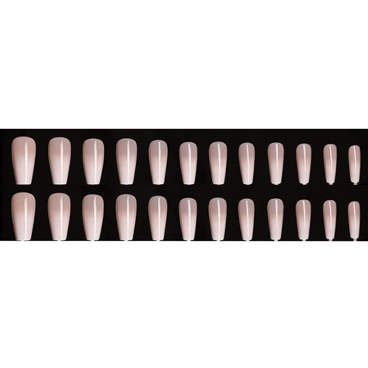 Hkanlre Coffin Press on Nails Medium Fake Nails - 24 Pcs Ballerina False Nails with Jelly Full Cover for Women & Girls - görsel 3