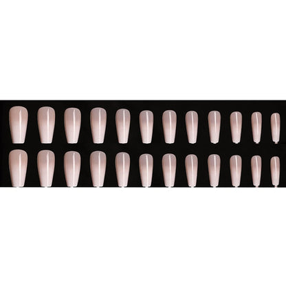 Hkanlre Coffin Press on Nails Medium Fake Nails - 24 Pcs Ballerina False Nails with Jelly Full Cover for Women & Girls