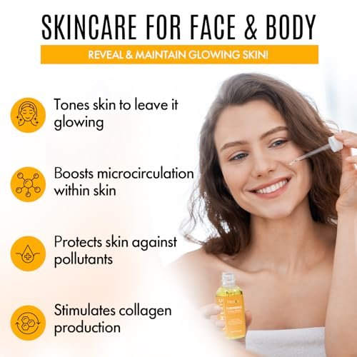Healov Turmeric Oil for Face & Body – All Natural Skin Brightening Oil for Dark Spots, Acne, and Uneven Tone – Pure Turmeric Skincare Treatment for All Skin Types - görsel 6