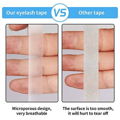 Kirecoo 6 Rolls Adhesive Eyelash Tape - Breathable PE Lash Tape for Eyelash Extensions - 9m Each Roll (Transparent)