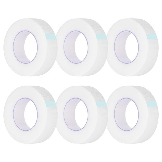 Kirecoo 6 Rolls Adhesive Eyelash Tape - Breathable PE Lash Tape for Eyelash Extensions - 9m Each Roll (Transparent)
