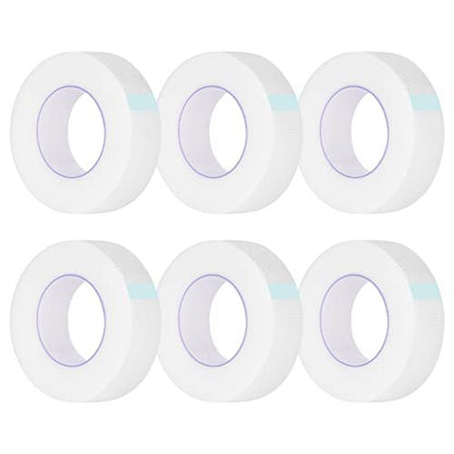 Kirecoo 6 Rolls Adhesive Eyelash Tape - Breathable PE Lash Tape for Eyelash Extensions - 9m Each Roll (Transparent)