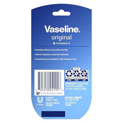 Vaseline Lip Therapy Original Mini 2-Pack – Hydrating Lip Balm for Dry, Chapped Lips (0.5 oz each)