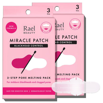 Rael Blackhead Remover Miracle Patch Melting Pack – 3-Step Nose Strips for Blackheads & Pore Cleansing (2 Pack) Avelisse