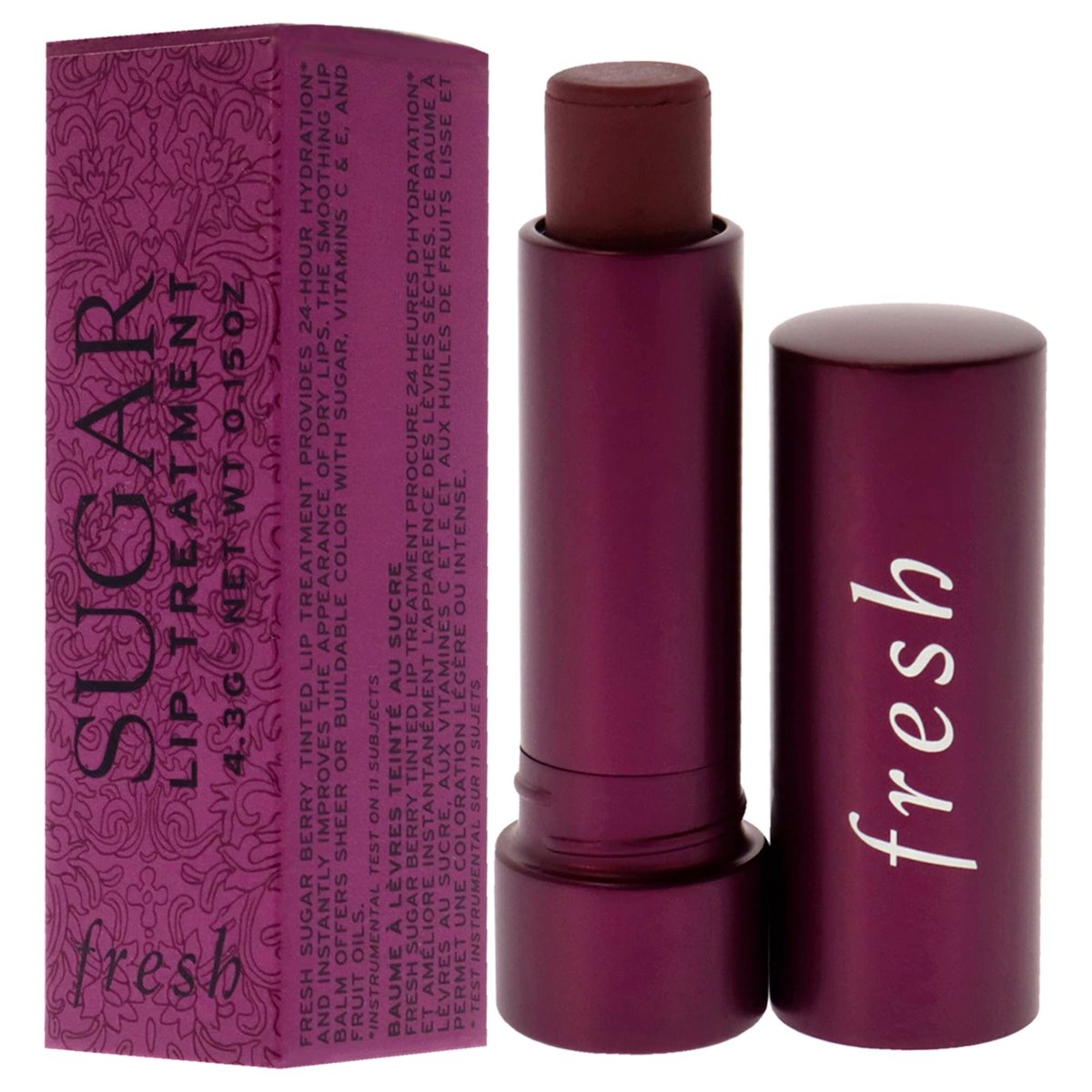 Fresh Sugar Lip Treatment - Berry Tinted Lip Balm, Moisturizing & Nourishing, 0.15 oz Avelisse