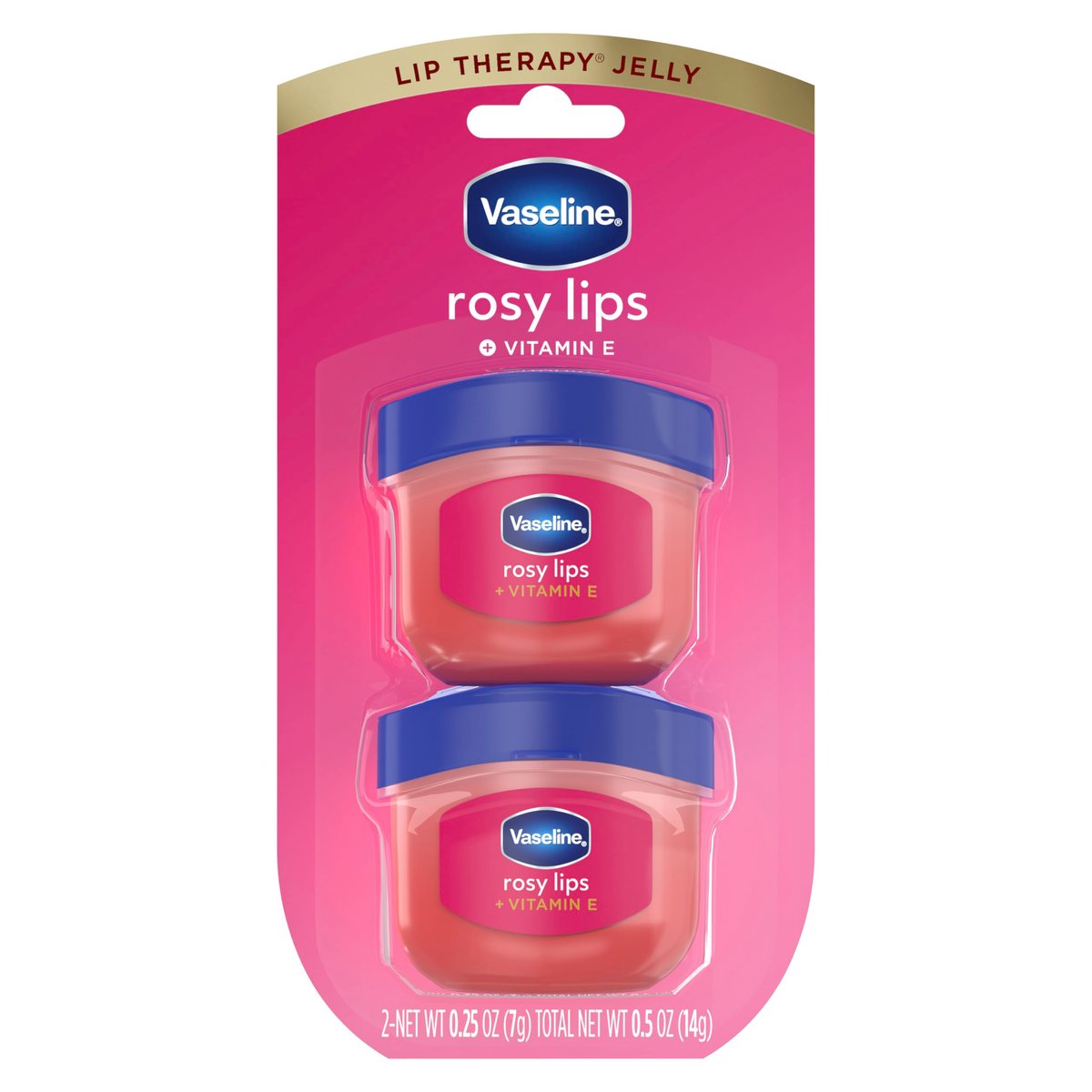 Vaseline Lip Therapy Rosy Lips Mini Tinted Lip Balm 2-Pack – Moisturizing for Dry, Chapped Lips (0.5 oz Each) - görsel 1