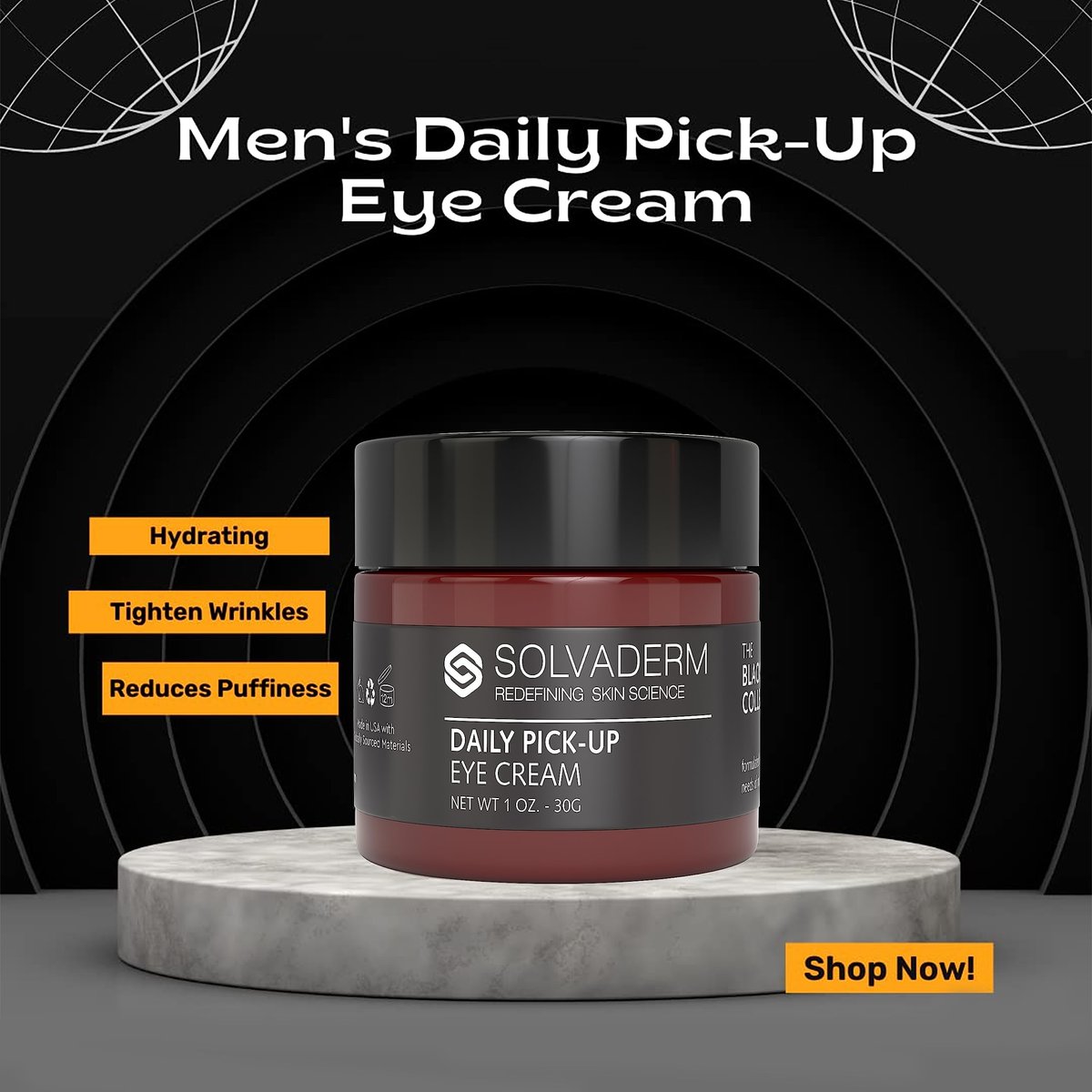 Solvaderm Blackstone Collection Men’s Face Cream – Anti-Aging Moisturizer for Men with Peptides & Antioxidants – Hydrating, Firming, Non-Greasy Daily Skincare for All Skin Types – 1 oz - görsel 5