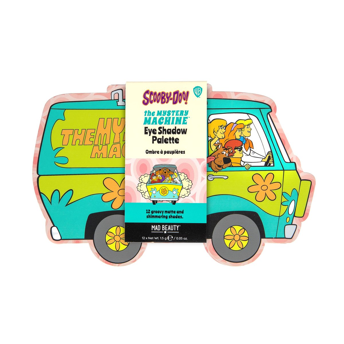 Mad Beauty Scooby-Doo Mystery Machine Eye Shadow Palette – Cruelty-Free Metallic Shimmers & Pressed Glitter, Travel-Ready with Mirror - görsel 3