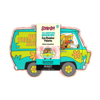 Mad Beauty Scooby-Doo Mystery Machine Eye Shadow Palette – Cruelty-Free Metallic Shimmers & Pressed Glitter, Travel-Ready with Mirror