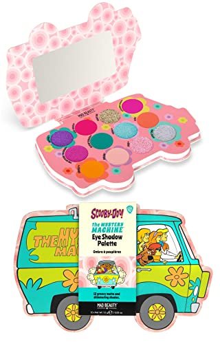 Mad Beauty Scooby-Doo Mystery Machine Eye Shadow Palette – Cruelty-Free Metallic Shimmers & Pressed Glitter, Travel-Ready with Mirror - görsel 2